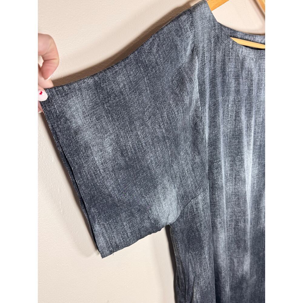 Eileen Fisher Womens Tunic Dress Top Silk Cotton Lagenlook Size L Gray - Picture 2 of 10
